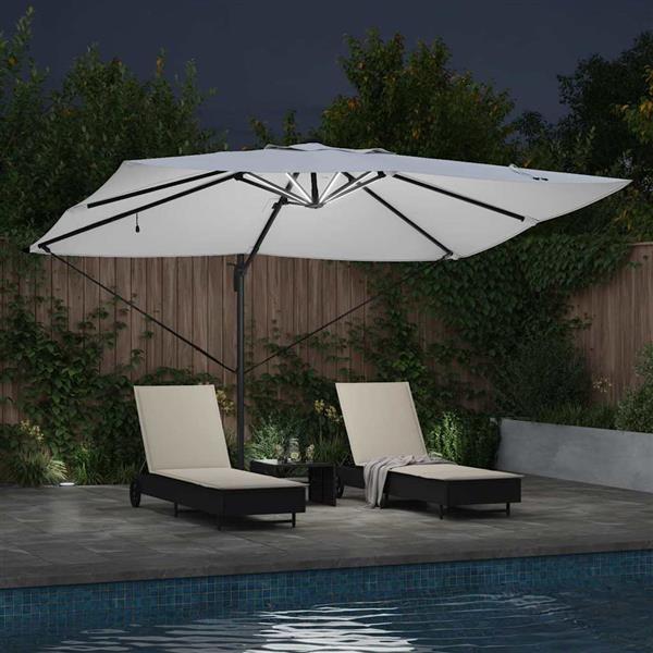 Grote foto vidaxl cantilever roma parasol beige en zwart 352 x 251 x 265 cm tuin en terras overige tuin en terras