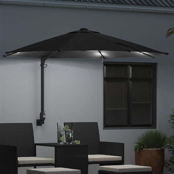 Grote foto vidaxl tuinparasol zwart en zwart 248 x 248 x 148 cm tuin en terras overige tuin en terras