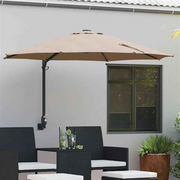 Grote foto vidaxl tuinparasol taupe en zwart 248 x 248 x 148 cm tuin en terras overige tuin en terras