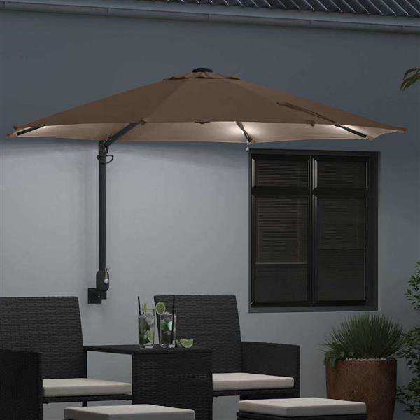 Grote foto vidaxl tuinparasol taupe en zwart 248 x 248 x 148 cm tuin en terras overige tuin en terras