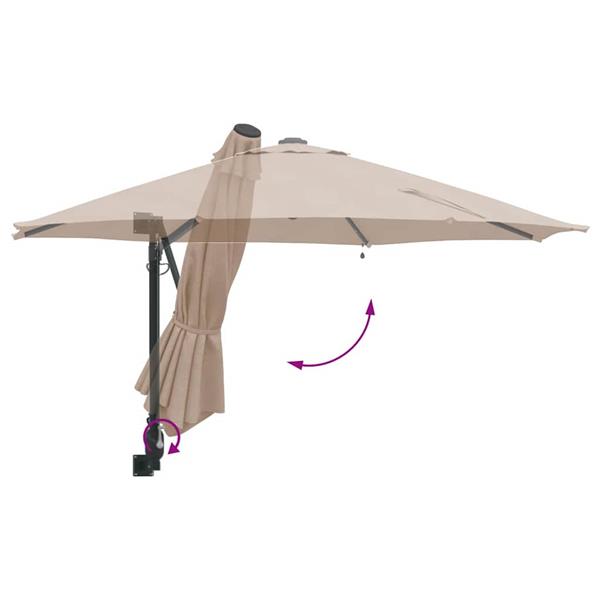 Grote foto vidaxl tuinparasol taupe en zwart 248 x 248 x 148 cm tuin en terras overige tuin en terras