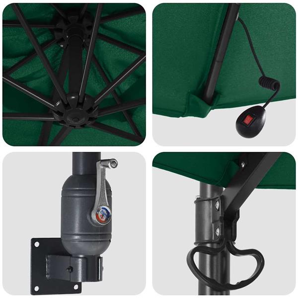 Grote foto vidaxl tuinparasol groen en zwart 248 x 248 x 148 cm tuin en terras overige tuin en terras