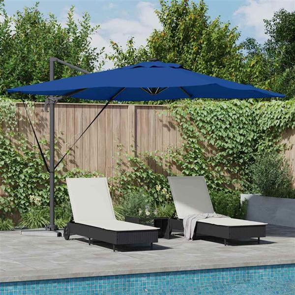 Grote foto vidaxl parasol azuurblauw 286 x 285 x 270 cm aluminium tuin en terras overige tuin en terras