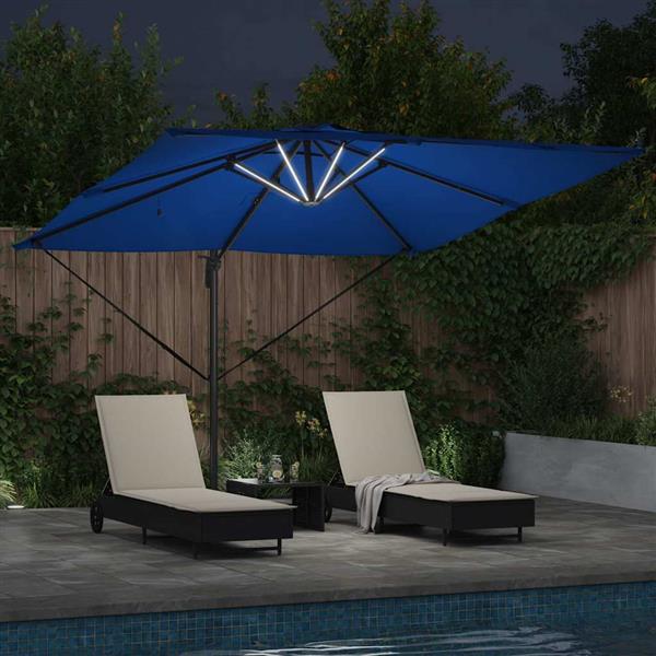 Grote foto vidaxl parasol azuurblauw 286 x 285 x 270 cm aluminium tuin en terras overige tuin en terras
