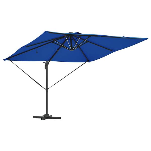 Grote foto vidaxl parasol azuurblauw 286 x 285 x 270 cm aluminium tuin en terras overige tuin en terras