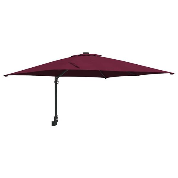 Grote foto vidaxl tuinparasol rood en zwart 248.5 x 247.5 x 160 cm tuin en terras overige tuin en terras