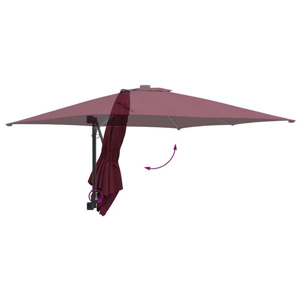 Grote foto vidaxl tuinparasol rood en zwart 248.5 x 247.5 x 160 cm tuin en terras overige tuin en terras
