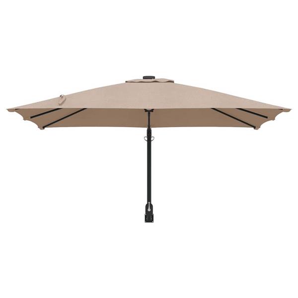 Grote foto vidaxl tuinparasol taupe en zwart 248.5 x 247.5 x 160 cm tuin en terras overige tuin en terras