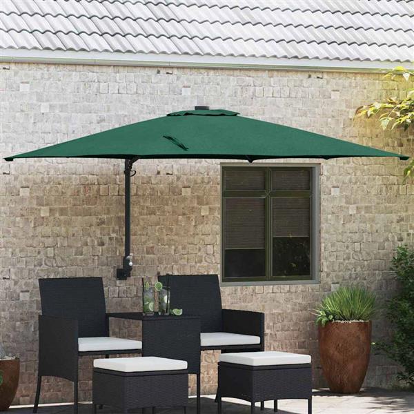 Grote foto vidaxl tuinparasol groen en zwart 248.5 x 247.5 x 160 cm tuin en terras overige tuin en terras
