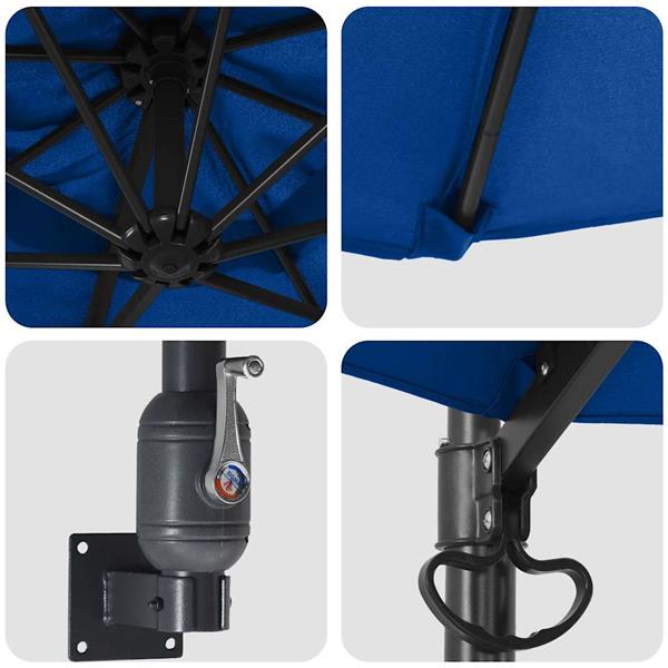 Grote foto vidaxl tuinparasol blauw en zwart 248 x 248 x 148 cm tuin en terras overige tuin en terras