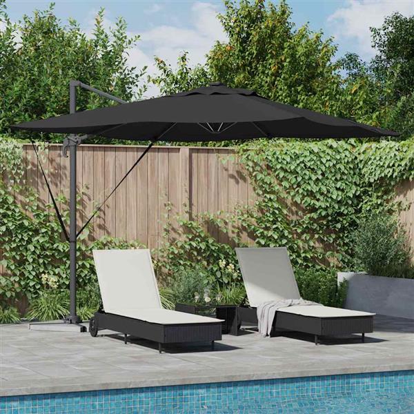 Grote foto vidaxl parasol zwart 286 x 285 x 270 cm aluminium tuin en terras overige tuin en terras