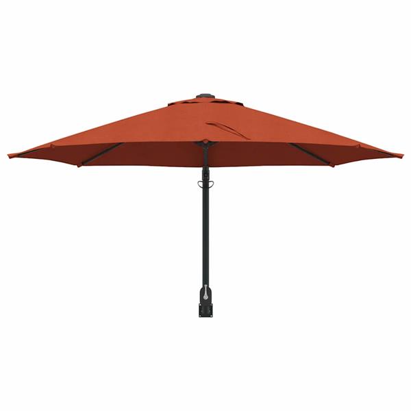 Grote foto vidaxl tuinparasol rood en zwart 248 x 248 x 148 cm polyester en staal tuin en terras overige tuin en terras