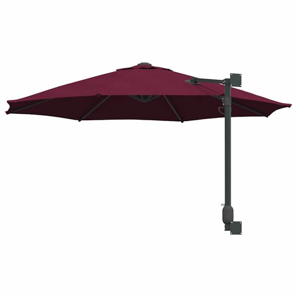 Grote foto vidaxl tuinparasol rood en zwart 248 x 248 x 148 cm polyester en staal tuin en terras overige tuin en terras