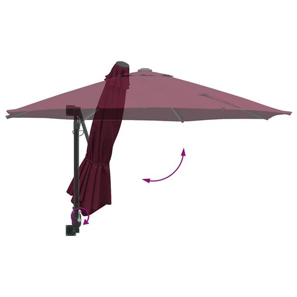 Grote foto vidaxl tuinparasol rood en zwart 248 x 248 x 148 cm polyester en staal tuin en terras overige tuin en terras