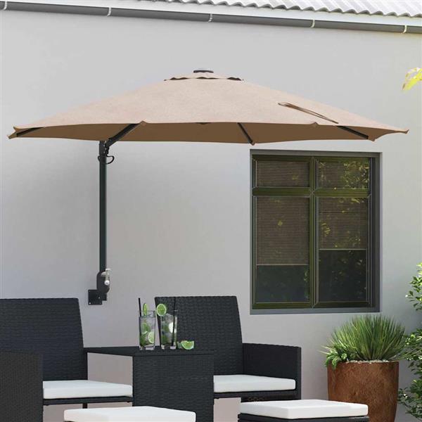 Grote foto vidaxl tuinparasol taupe en zwart 248 x 248 x 148 cm tuin en terras overige tuin en terras