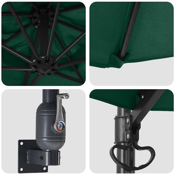 Grote foto vidaxl tuinparasol groen en zwart 248 x 248 x 148 cm tuin en terras overige tuin en terras