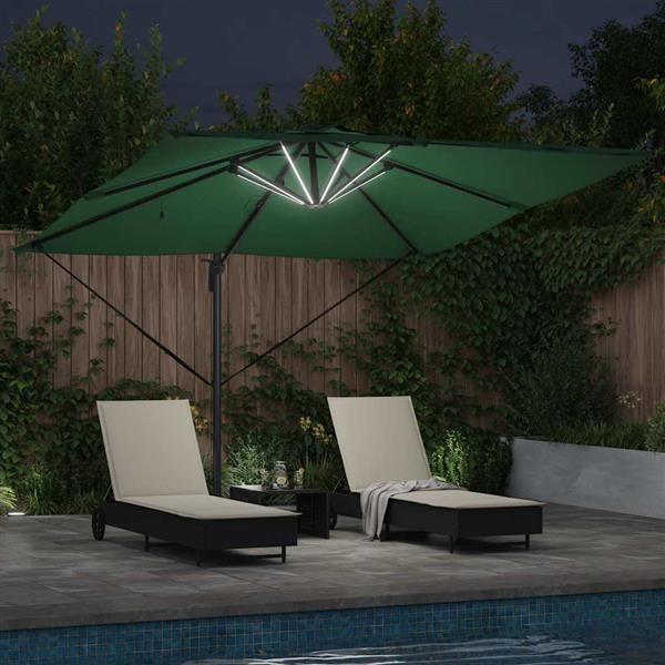 Grote foto vidaxl parasol groen 286 x 285 x 270 cm aluminium tuin en terras overige tuin en terras