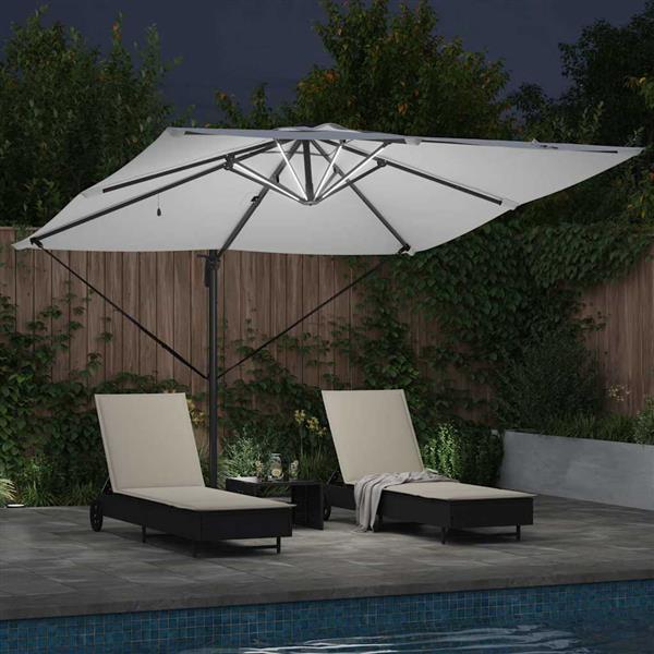 Grote foto vidaxl parasol zand 286 x 285 x 270 cm aluminium tuin en terras overige tuin en terras