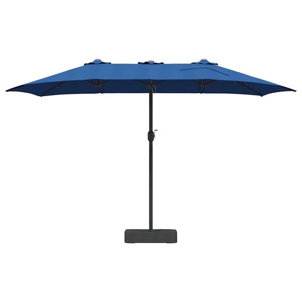 Grote foto vidaxl tuinparasol blauw 385 x 209 x 244 cm stof tuin en terras overige tuin en terras