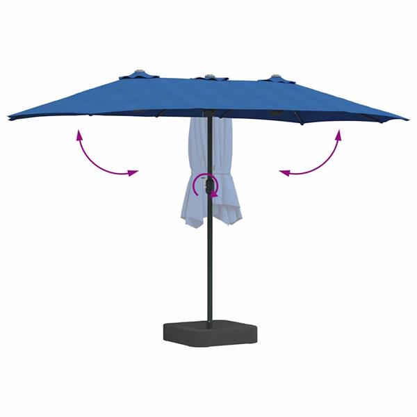 Grote foto vidaxl tuinparasol blauw 385 x 209 x 244 cm stof tuin en terras overige tuin en terras