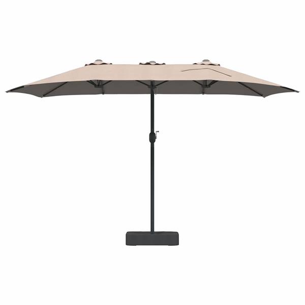 Grote foto vidaxl tuinparasol taupe 385 x 209 x 244 cm stof tuin en terras overige tuin en terras