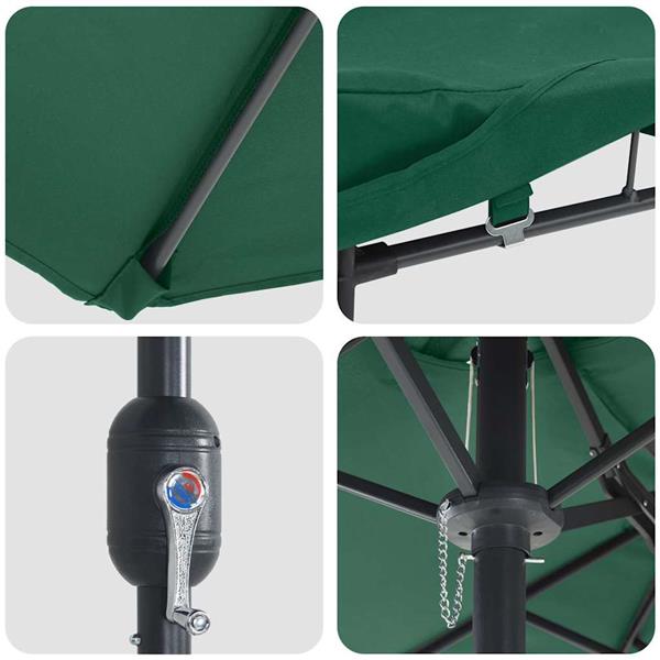 Grote foto vidaxl tuinparasol groen 385 x 209 x 244 cm stof tuin en terras overige tuin en terras