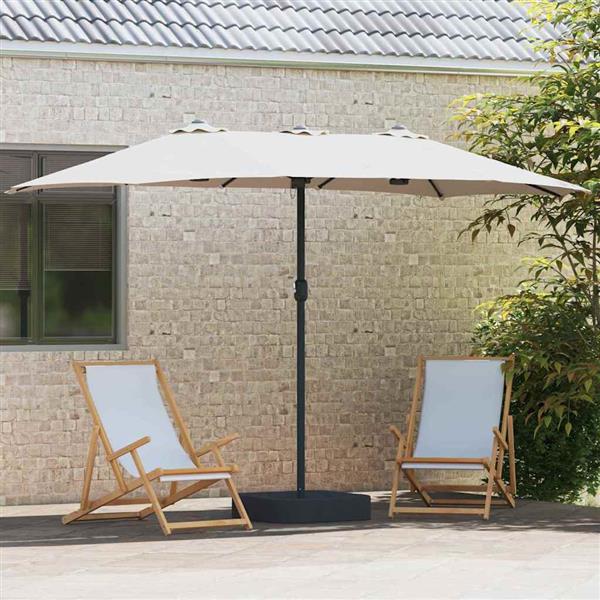 Grote foto vidaxl tuinparasol zand 385 x 209 x 244 cm stof tuin en terras overige tuin en terras