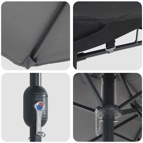 Grote foto vidaxl tuinparasol antraciet 385 x 209 x 244 cm stof tuin en terras overige tuin en terras