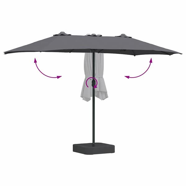 Grote foto vidaxl tuinparasol antraciet 385 x 209 x 244 cm stof tuin en terras overige tuin en terras