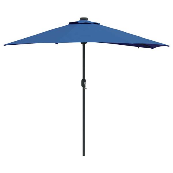 Grote foto vidaxl tuinparasol met led striplichten blauw 294 x 150 x 223 cm stof tuin en terras overige tuin en terras