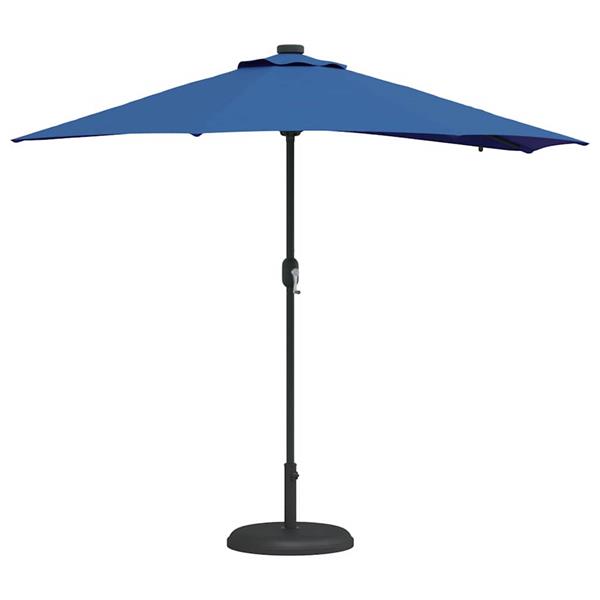 Grote foto vidaxl tuinparasol met led striplichten blauw 294 x 150 x 223 cm stof tuin en terras overige tuin en terras