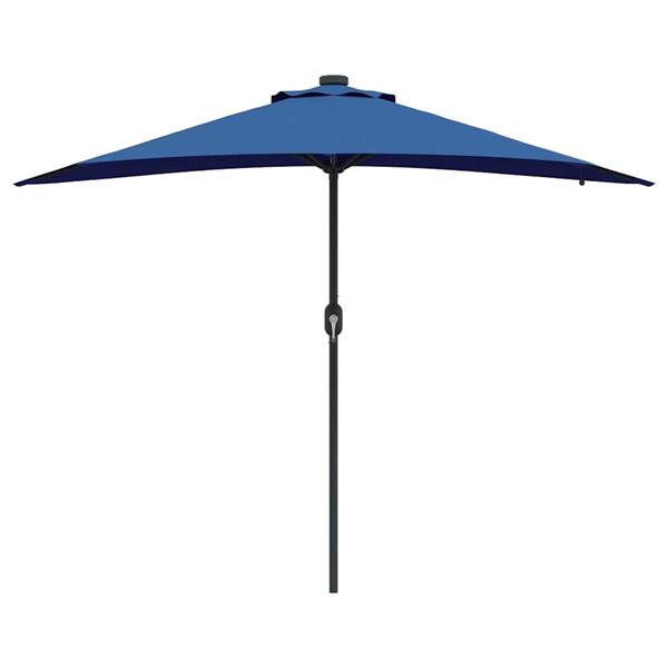 Grote foto vidaxl tuinparasol met led striplichten blauw 294 x 150 x 223 cm stof tuin en terras overige tuin en terras