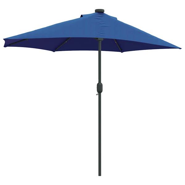 Grote foto vidaxl tuinparasol met led striplichten blauw 294 x 150 x 223 cm stof tuin en terras overige tuin en terras