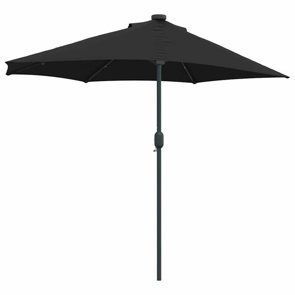 Grote foto vidaxl tuinparasol met led striplichten zwart 294 x 150 x 223 cm stof tuin en terras overige tuin en terras