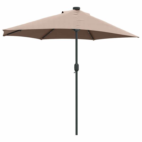 Grote foto vidaxl tuinparasol met led striplichten taupe 294 x 150 x 223 cm stof tuin en terras overige tuin en terras