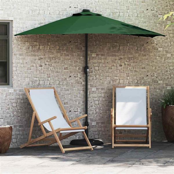 Grote foto vidaxl tuinparasol met led striplichten groen 294 x 150 x 223 cm stof tuin en terras overige tuin en terras