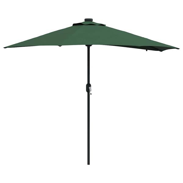 Grote foto vidaxl tuinparasol met led striplichten groen 294 x 150 x 223 cm stof tuin en terras overige tuin en terras