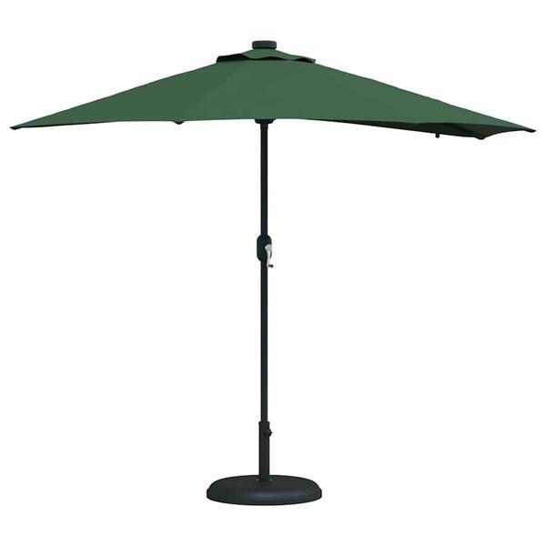 Grote foto vidaxl tuinparasol met led striplichten groen 294 x 150 x 223 cm stof tuin en terras overige tuin en terras
