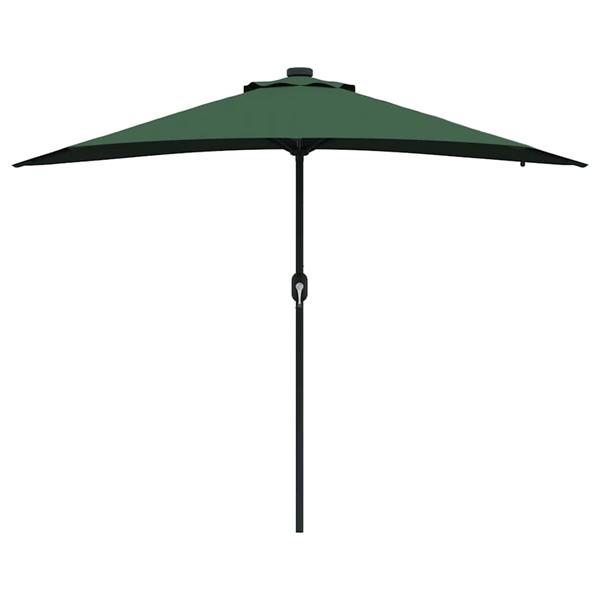Grote foto vidaxl tuinparasol met led striplichten groen 294 x 150 x 223 cm stof tuin en terras overige tuin en terras
