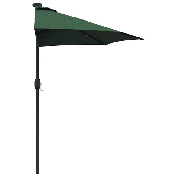 Grote foto vidaxl tuinparasol met led striplichten groen 294 x 150 x 223 cm stof tuin en terras overige tuin en terras