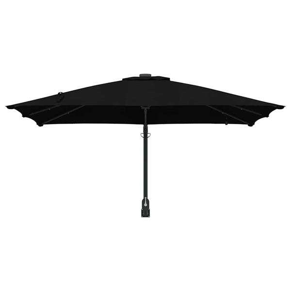 Grote foto vidaxl tuinparasol zwart 248.5 x 247.5 x 160 cm stof tuin en terras overige tuin en terras
