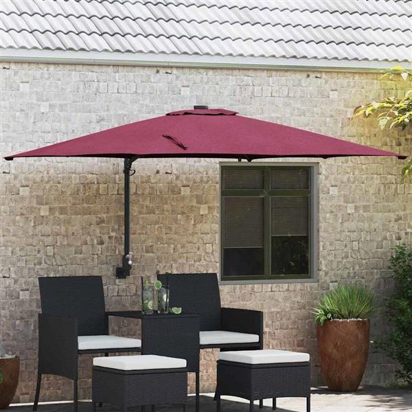 Grote foto vidaxl tuinparasol bordeauxrood 248.5 x 247.5 x 160 cm stof tuin en terras overige tuin en terras