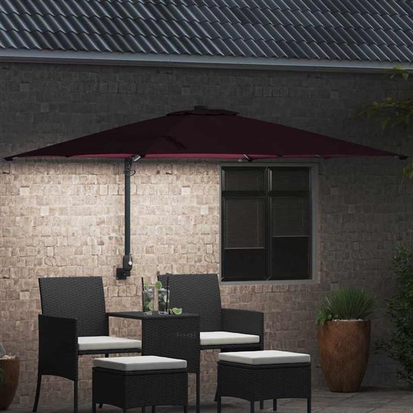 Grote foto vidaxl tuinparasol bordeauxrood 248.5 x 247.5 x 160 cm stof tuin en terras overige tuin en terras
