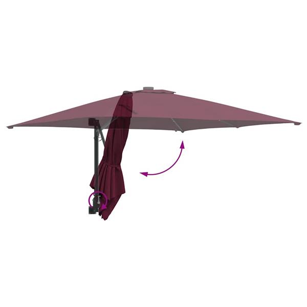Grote foto vidaxl tuinparasol bordeauxrood 248.5 x 247.5 x 160 cm stof tuin en terras overige tuin en terras