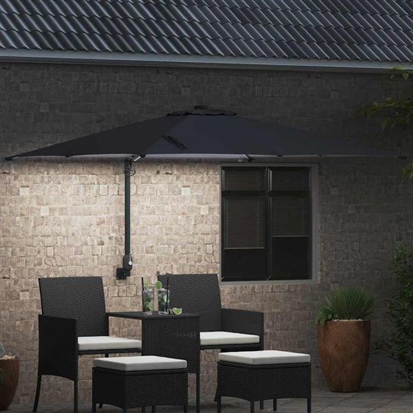 Grote foto vidaxl tuinparasol antraciet 248.5 x 247.5 x 160 cm stof tuin en terras overige tuin en terras