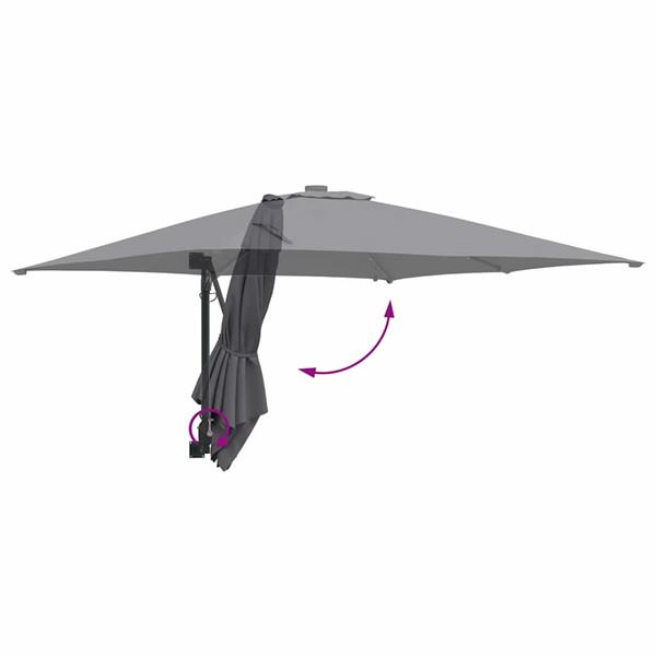 Grote foto vidaxl tuinparasol antraciet 248.5 x 247.5 x 160 cm stof tuin en terras overige tuin en terras