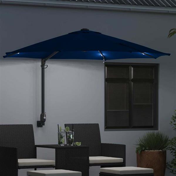 Grote foto vidaxl tuinparasol blauw en zwart 248 x 248 x 148 cm tuin en terras overige tuin en terras