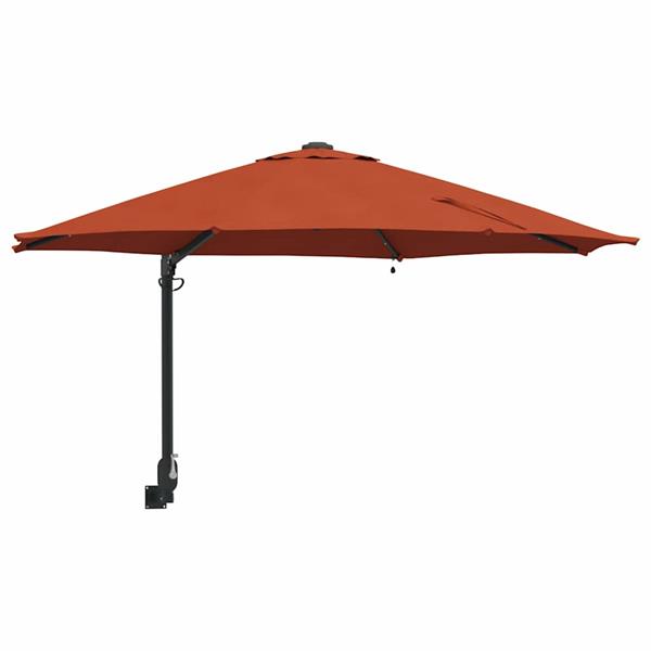Grote foto vidaxl tuinparasol rood en zwart 248 x 248 x 148 cm polyester en staal tuin en terras overige tuin en terras