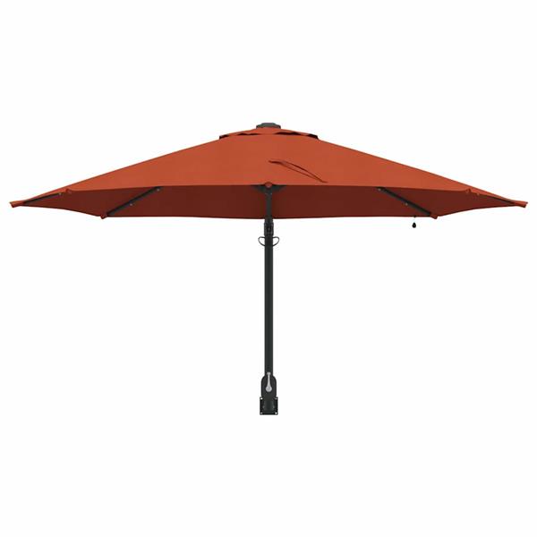Grote foto vidaxl tuinparasol rood en zwart 248 x 248 x 148 cm polyester en staal tuin en terras overige tuin en terras