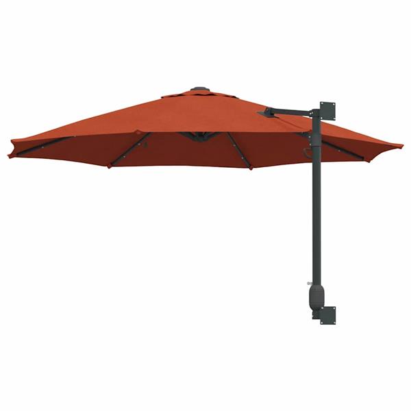 Grote foto vidaxl tuinparasol rood en zwart 248 x 248 x 148 cm polyester en staal tuin en terras overige tuin en terras